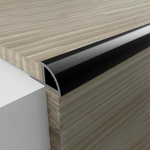 Raouoae Perfil De Transición para Baldosas 125 Cm* 2 Piezas Perfil De Esquina para Protección De Bordes Y Esquinas para Paredes Pisos Y Área De Ducha Fácil De Instalar(Black,Width:12.2mm)