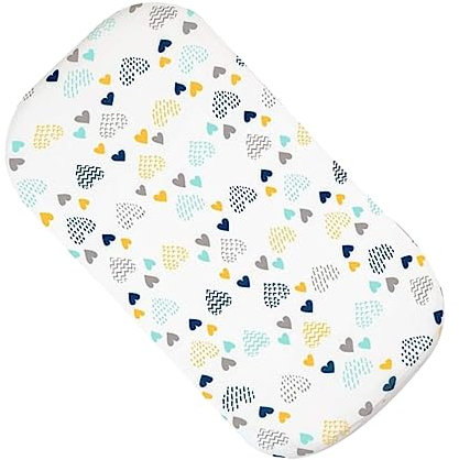 HAPINARY Wickelauflagenbezug Für Babys Dehnbar Elastisch Für Wickelunterlagen Von Neugeborenen Bis Kleinkindern 4 Herzen Weiß Elegant Sicher