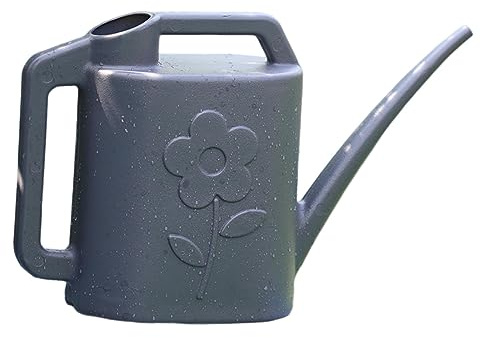 Regadera 4L con mango largo pico regadera para planta al aire libre flor gris profundo