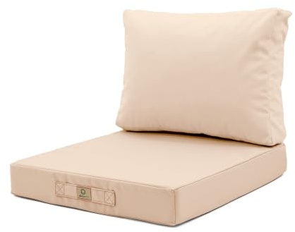 deco arts Coussins pour Salon de Jardin Déhoussable - Coussins extérieur - 50x60 cm - Coussin de Remplacement pour Fauteuil, Banc & Chaise d'extérieur - Imperméable & Confortable - Beige
