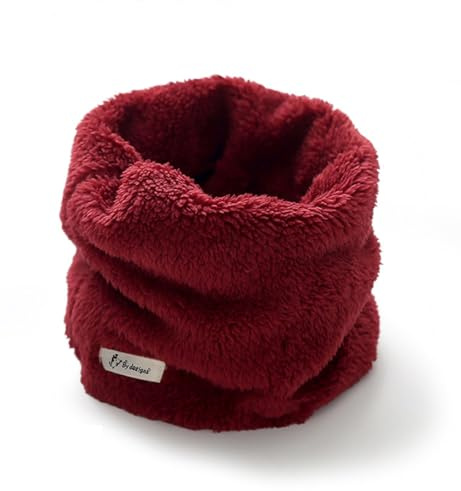 iNszkoos - Sciarpa scaldacollo in pile a doppio strato per bambini, ragazzi e ragazze, 2-12 anni, invernale, morbida, in pile, sciarpa da collo, scaldacollo, scialle, sciarpa con anello, accessorio