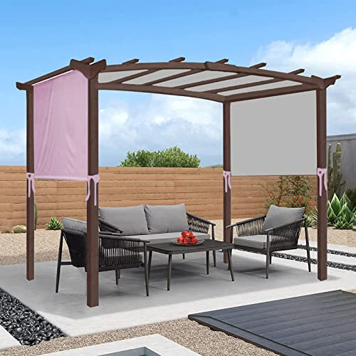Housse de pergola universelle imperméable de rechange pour pergolas incurvées, abri de pavillon d'extérieur avec 4 sangles - Rose - 5,4 x 2,5 m - Protection contre les intempéries pour terrasse