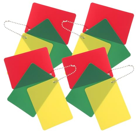 HOODANCOS 4 Ensembles Set de Cartes Arbitre Rouge Jaune Verte pour Football Volley Rugby Kit Portable avec Carte Verte pour Reconnaissance et Gestion des Pénalités