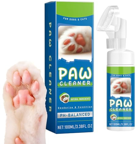 Mousse Nettoyante pour Pattes d'animaux | 100 ML Doux, Sûr et Rapide Soin Lavage pour Chien - Soin Lavant pour Pattes de Chiots,pour Chiots Chats et Petits Animaux Usage Maison Voyage et