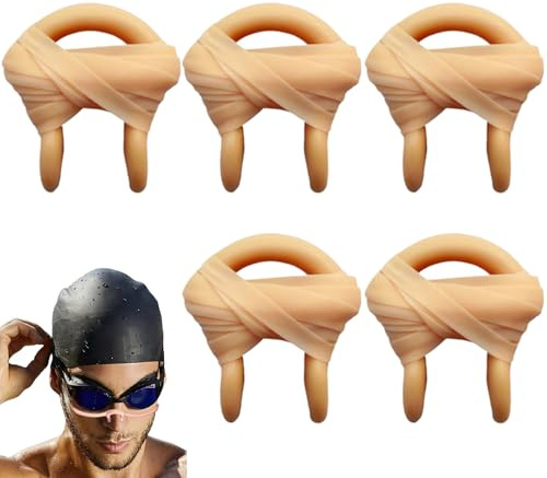Pineeseatile 5 Tapones nasales de Silicona para natación con Cuerda para niños y Adultos, Clip Nasal portátil para natación para Entrenamiento y competición, 0, 8x1 Pulgada