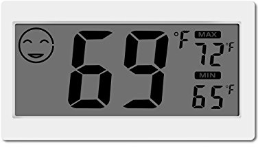 Digital Thermometer Indoor Hygrometer Room Temperature Monitor Humidity Gauge with Big Screen Stand Wall Hanging House Kitchen Magnet Greenhouse Car