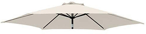 Green Bay 2.7m/8 Arms Replacement Parasol Garden Patio Umbrella Fabric Canopy Cover (Cream)