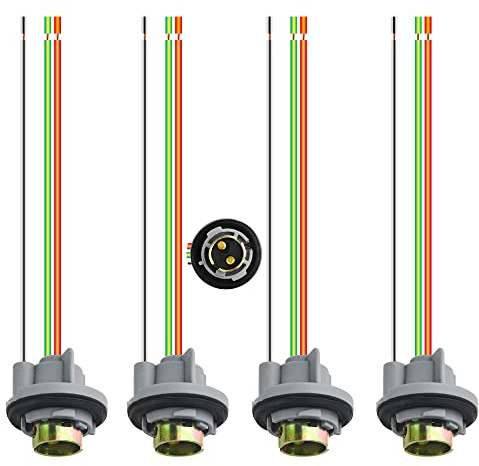 WMYCONGCONG 4 Stück 1157 BAY15D Blinklicht Glühlampenfassung mit Kabelbaum Stecker