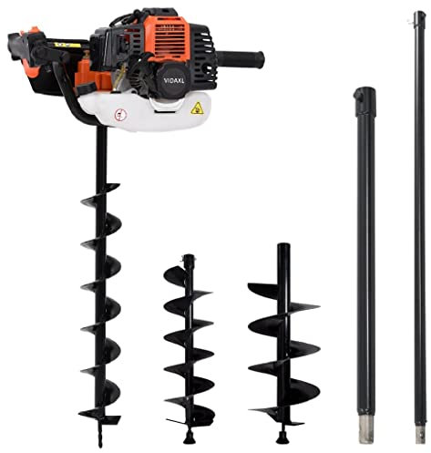 vidaXL Erdbohrer Set Erdbohrgerät Erdlochbohrer Pfahlbohrer Zaunbohrer Brunnenbohrer Bohrer Verlängerung Stahl 2,2 kW / 8000 U/min