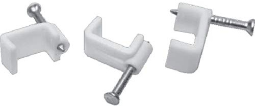200pcs 6mm Cable Clips Flat Ethernet Cable Wire Clips Single Coaxial Cable Clamp with Steel Nails Best for Ethernet Cable Management (6mm)
