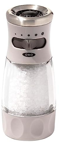 OXO 11312400 Good Grips Contoured Mess-Free Salt Grinder, Ceramic, Gray
