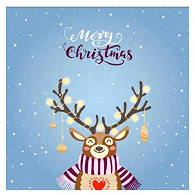 4 Premium Weihnachtskarten Klappkarten Elchmotiv 14,8x14,8cm - mit 4 edlen weißen Umschläge - quadratische Grußkarten für Weihnachten Karten Postkarten Weihnachtskarten für Weihnachtsgrüsse