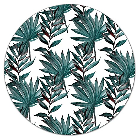 Coloray Glass Chopping Board ⌀ 15.8 inch / fi 40cm Cutting Board Worktop Saver Splashback for Kitchen Protection Tempered Safety Glass - Dark Monstera Tropical Illustration Vintage