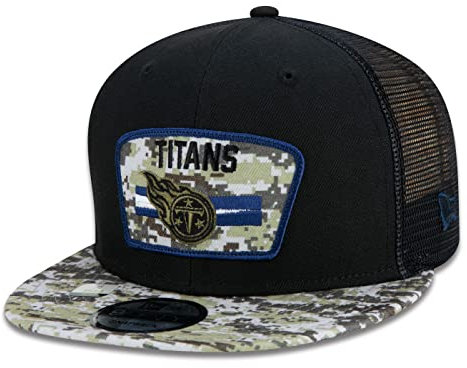 New Era 9Fifty Salute to Service Tennessee Titans Cap Basecap Baseballcap Flat Brim Snapback NFL-Cap Damen/Herren - Snapback, mit Schirm Herbst-Winter Winter - One Size schwarz