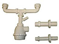 Sifone a bottiglia a 2 vie 1 1/4 e 1 1/2 x 32-40 mm., per cucina