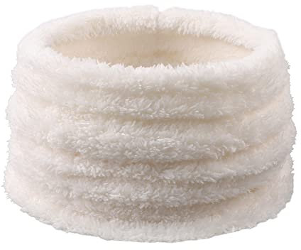 Pesaat Winter Schlauchschal Mädchen Jungen Loop Schal aus Warmer Fleece Flauschig Schal Damen Herren Kinder Rundschal für Kinder,Erwachsene (Weiß)