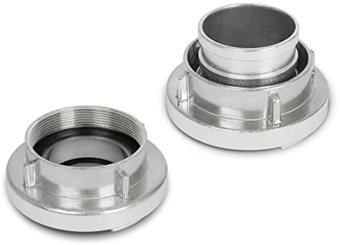 EBERTH 3 Festkupplung und Saugkupplung im Set, Storz B Schlauchkupplung 3 Zoll, Durchmesser Innengewinde 87mm, Außendurchmesser Schlauchtülle 75mm, Aluminium Kupplung mit Dichtung, Storz 75-B