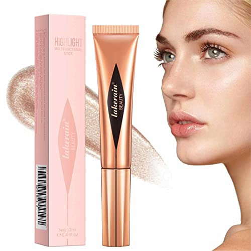 Makeup Highlighter Stick Shimmer Beauty Wand, 3D ContStick, Smidig Lätt Flytande Ansiktsconcealer Med Kuddeapplikator För Alla Hudtyper