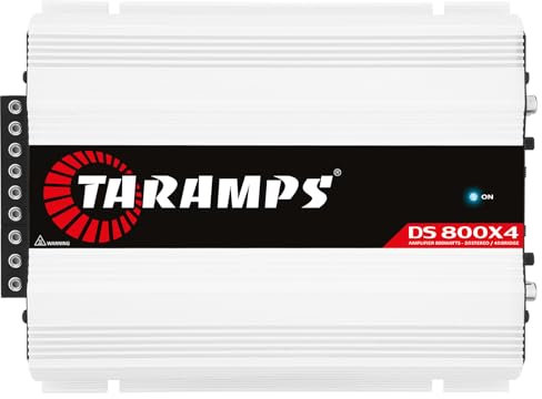 Taramp's DS 800x4 2 Ohms 800 watts RMS Multichannel Amplifier Car Audio 4 Channels Bridgedable Class D Aluminium High Power Full Range, RCA, Subwoofer Amplifier System