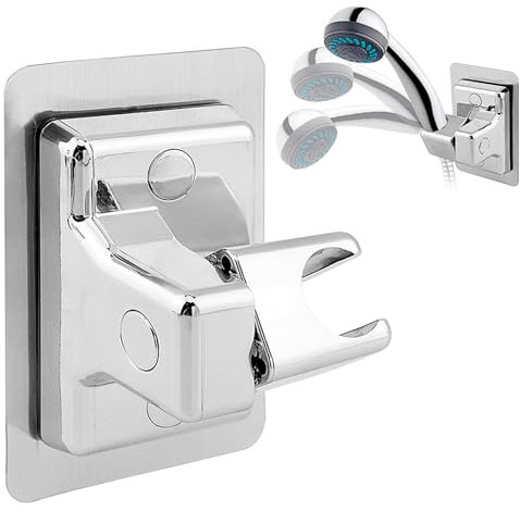 Alicer Soporte de ducha de mano giratorio 360°, soporte para alcachofa de ducha sin taladrar, soporte de ducha ajustable universal para ducha de mano o alcachofa de ducha