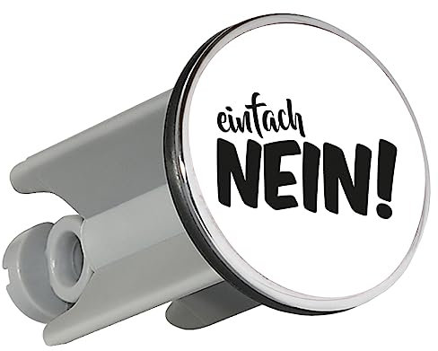 Huuraa Waschbeckenstöpsel Einfach Nein Schriftzug Geschenk 4cm für Waschbecken Abflussstopfen Einfach Nein Geschenkidee