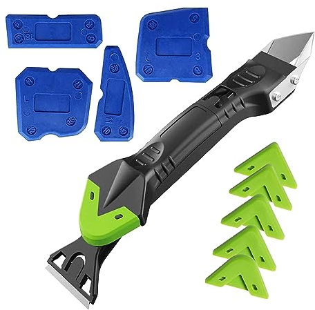 JIANYH Silicone Remover Tool, Caulking Tool Kit 5 In 1, Caulking Multi Smoothing Removal Tool, for Kitchen/Bathroom/Wall/Floor/Tile/Window/Sink