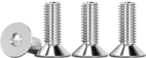 Drenky Tornillo Avellanado, Tornillos Avellanados con Hexágono Interior Acero Inoxidable A2 V2A Tornillos de Cabeza Avellanada Norma DIN 7991 / ISO 10642, Rosca Completa, M6 X 16 mm, 25 Piezas