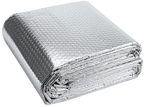 DIWAL Self Adhesive Thermal Wall Insulation Roll And Adhesive Bubble Wrap Insulation Roll Foil Radiator Heat Deflector Foil Loft Insulation Roll Foil(1x10m)