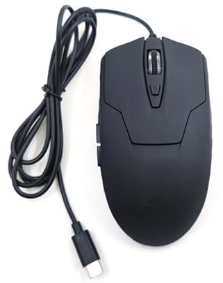 CBUS Wired USB C Mouse, 6-Button Quiet Click Computer Mouse - 4 DPI Speeds, Ergonomic, LED Backlight - Compatible with Mac, Chromebook, HP, DELL XPS, ASUS, Surface, Silent Gaming Mouse Type-C Wired