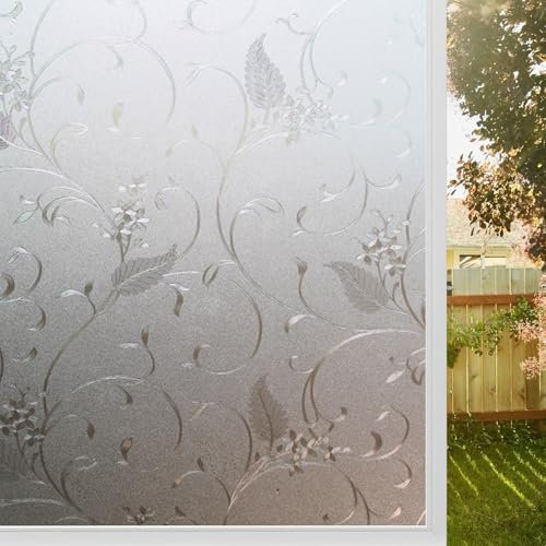 Sichtschutzfolie Fenster Fenster Folie Blickschutz 120 x 100 cm Sichtschutzfolie Selbsthaftend Blickschutz, Sonnenschutz, Entfernbar, Statisch Haftend, für Zuhause Büro, Rebe