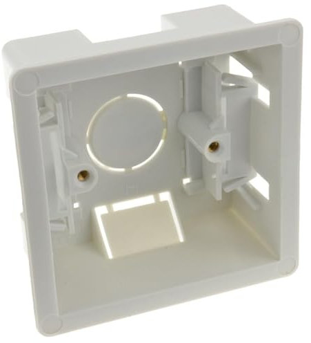 Electrical Dry Lining Back Box, 1 Gang, 35mm Deep, White Plastic Pattress Box – Ideal for Flush-Mounted Sockets, Easy Plasterboard Installation, Durable, UK Standard Fittings, For DIY & Electricians
