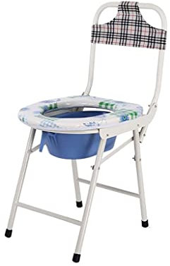 Tabouret de douche pliable pour fauteuil roulant avec roulettes, chaise de toilette percée, chaise de toilette/douche pliable, chaise de toilette de camping portable, chaise de chevet pour p