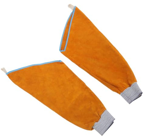 NUOBESTY Protección Contra La Manga Anti-escalada Mangas De Brazo Resistentes Al Calor Mangas Para Trabajar Manguitos De Soldadura Cuero Amarillo Color Aleatorio