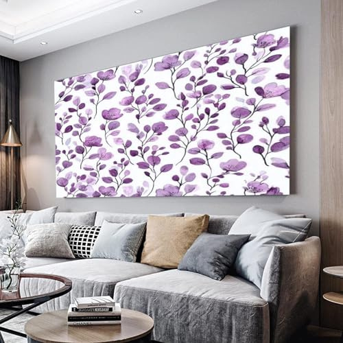 MKBKLI Large Canvas Wall Art 60x120cm purple plant lilac Canvas Print | Picture Artwork for Home Decor-Living Room, Bedroom, Kitchen Wall Art Decoration