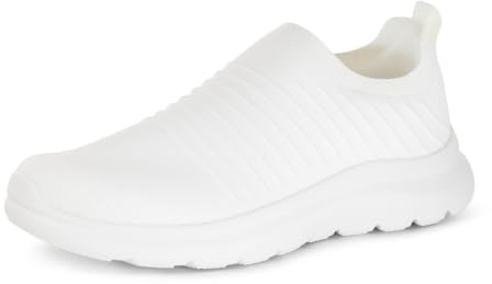 Amazon Essentials Zapatos para Caminar sin Cordones para Hombre, Blanco, 8