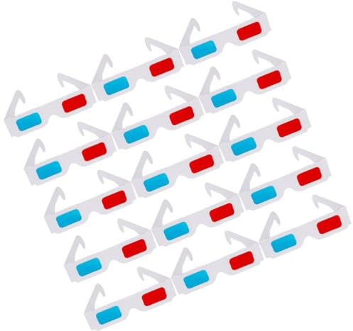 LOLIPPYY Occhiali 3d Anaglifi di Carta Rossi e Blu, 40 Pezzi Usa e Getta per Visione Film 3d, Giochi e Riviste, per Feste, Compleanni e Intrattenimento Quotidiano