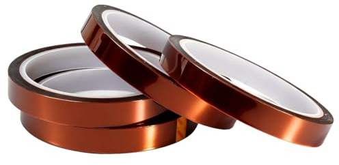 4 x Hochtemperatur-Silikon-Klebeband, 12 mm × 33 m, Hochtemperatur-Klebeband, Isolierband, hitzebeständig, zum Abdecken, Löten von Leiterplatten