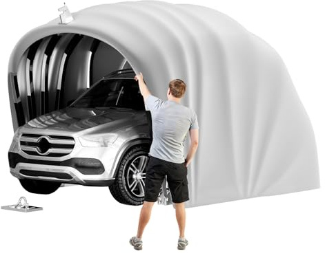 Faltbare Garage für Auto, Hochleistungs Mobile Carport aus Edelstahl, Kälte und Regenfester, Einziehbare Fahrzeugüberdachungen Eignen Sich für das Parken im Freien