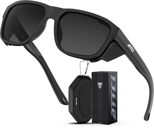 ATTCL Sports Polarised Sunglasses Mens Womens UV400 Lightweight TR90 | HD TAC lens,Anti Glare,Scratch Resistant,Ultra-Light,Non-Slip Temples,Detachable Side Shields,for Fishing,Golf,Driving