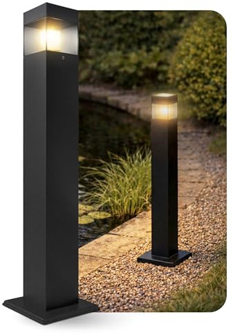 SSC-LUXon RABELA Pollerleuchte schwarz quadrat IP44 - inkl. G9 LED 3W warmweiß dimmbar - Standleuchte Außenlampe für Wege & Einfahrt