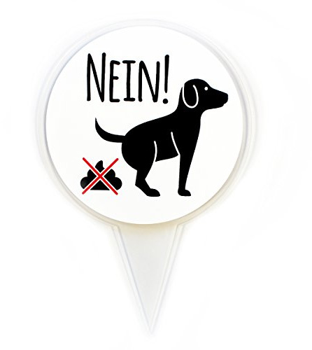 iSecur NEIN Hunde koten verboten Steckschild 16 x 24 cm Rasen - hin280 | Steckschild gegen Hundekot für Rasen Wiese Erde, Acrylglas mit UV-Schutzlaminat, wetterfest, stabil und leicht zu reinigen