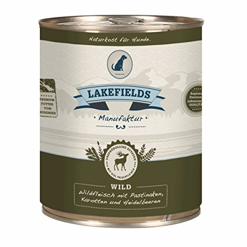 Lakefields MANUFAKTUR Nassfutter MENÜ WILD 59% Fleischanteil für Hunde 12x800g