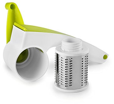 IBILI 739850 Grattugia per Formaggio Rotante, plastica + Acciaio Inox, Bianco/Verde, 20 x 9 x 8 cm