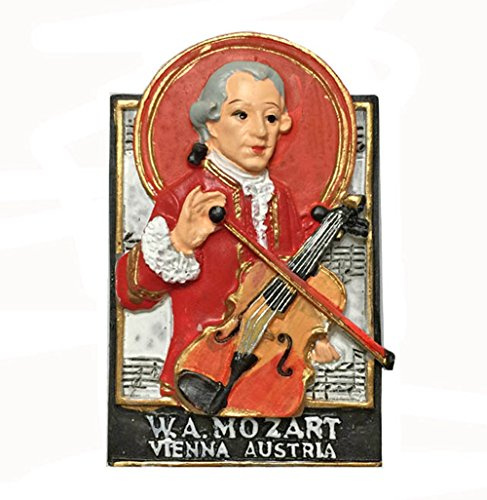 Wien Österreich 3D-Kühlschrankmagnet Mozart-Muster Reiseaufkleber Souvenirs, Heim- und Küchendekoration Wien Österreich Kühlschrankmagnet aus China