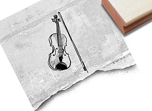 Stempel - Motivstempel VIOLINE Geige, klein - Bildstempel Musikinstrument, Geschenk Kita Schule Beruf Hobby Karten Basteln Kunst Deko - zAcheR-fineT