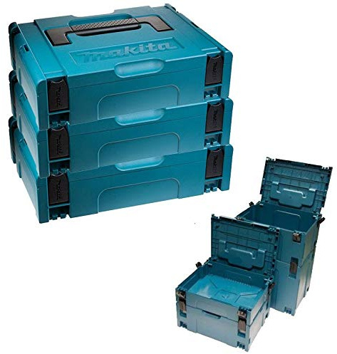 Makita MAKPAC Pack of 3 x Stacking Connector Tool Cases Type 1 396 x 296 x 105