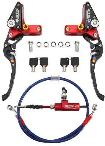 WOOSTAR 22mm Moto CNC Hydraulique Embrayage Kit De Pompe De Frein Levier Maître Cylindre Trico Remplacement pour YZF 1000R Banshee 350 2001 YZ426F 2017 CRF450R Suzuki GSX650F CR250 Dirt Pit Bike Rouge