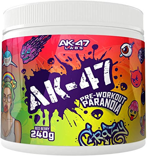 AK-47 Labs AK-47 Pre-Workout Paranoia Booster Trainingsbooster Fitness Bodybuilding 240g (Blue Raspberry - Brommbeere)