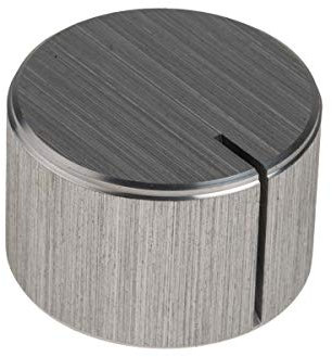 RS PRO Potentiometer Drehknopf silbern, Zeiger Schwarz Ø 22mm x 14mm x 12mm, Rund Schaft 6.4mm