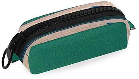 Montoj Große Kapazität Federmäppchen grün Wasserstraße Brücke Make-up Pinsel Organizer Tasche Canvas Tasche